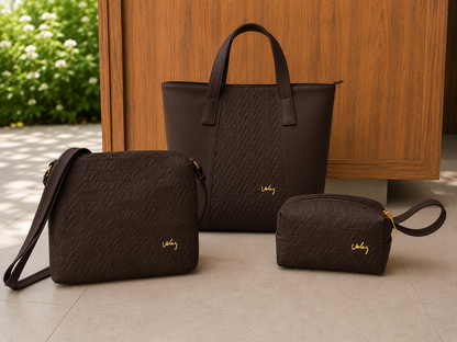 Trio Bolso Billeteras Vélez de Cuero Caja - Últimas Unidades Con 70% De Descuento🔥