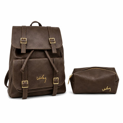 Morral Unisexo Vélez de Cuero - Lote Exclusivo Con 80% OFF + Cosmetiquera de Regalo